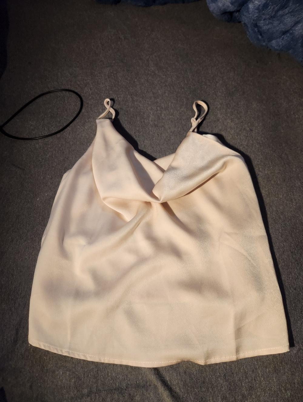 Ivory Satin Cowl Neck Camisole Top